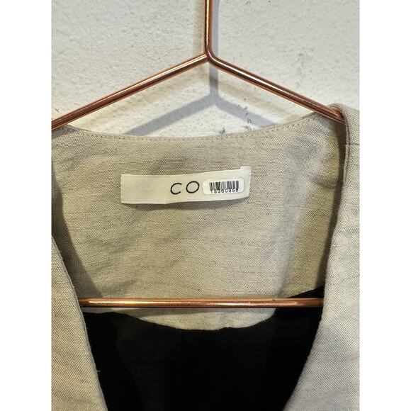 Co Beige Wool Hemp Blend Peplum Bell Sleeves One Button Blazer Jacket Size Small - Picture 7 of 9